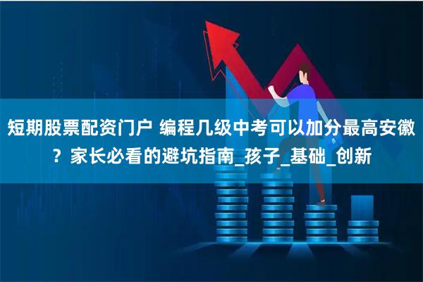 短期股票配资门户 编程几级中考可以加分最高安徽？家长必看的避坑指南_孩子_基础_创新