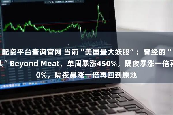 配资平台查询官网 当前“美国最大妖股”：曾经的“人造肉龙头”Beyond Meat，单周暴涨450%，隔夜暴涨一倍再回到原地